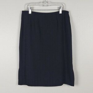 Tahari ASL Suit Skirt Separates Pinstripe Black White Career Academia 4P